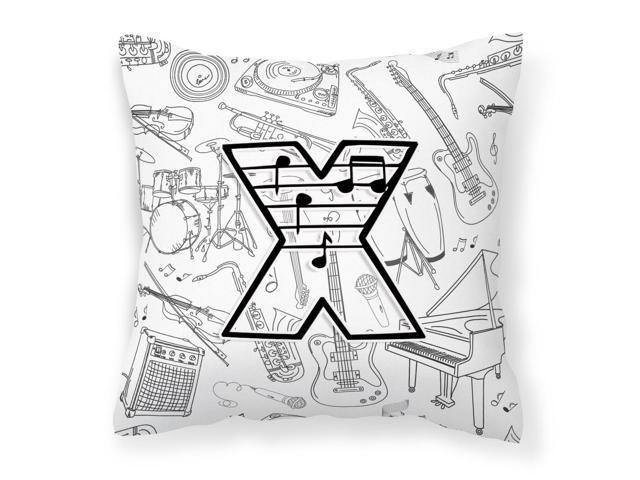 Letter X Musical Note Letters Canvas Fabric Decorative Pillow CJ2007-XPW1414