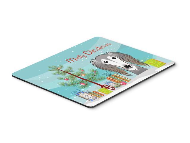 Christmas Tree and Saluki Mouse Pad Hot Pad or Trivet BB1601MP