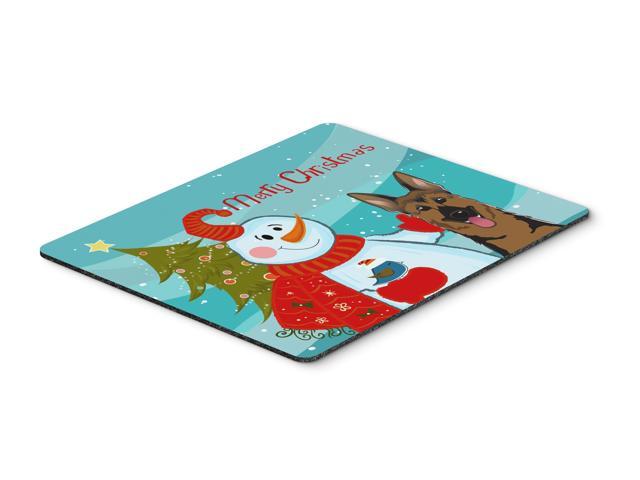 Snowman with German Shepherd Mouse Pad Hot Pad or Trivet BB1831MP