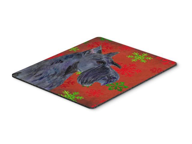Scottish Terrier Snowflakes Christmas Mouse Pad Hot Pad or Trivet
