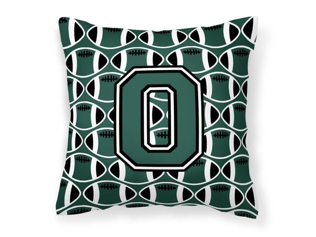 Letter O Football Green and White Fabric Decorative Pillow CJ1071-OPW1414