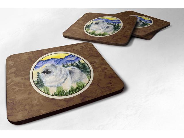 Set of 4 Keeshond Foam Coasters