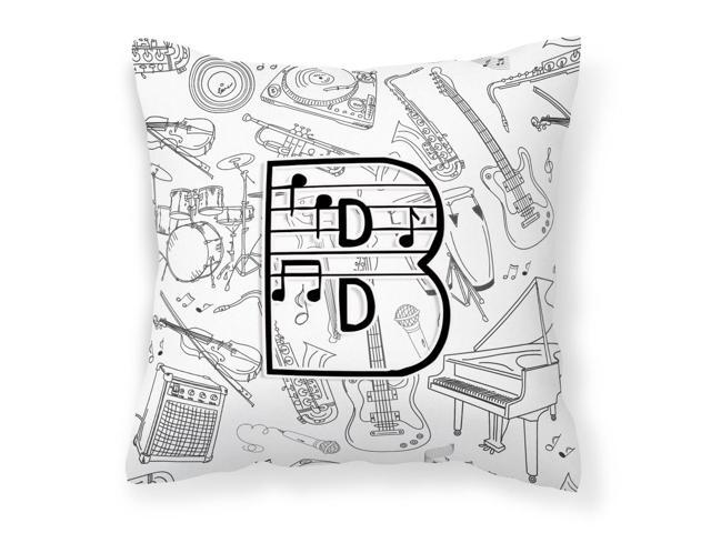 Letter B Musical Note Letters Canvas Fabric Decorative Pillow CJ2007-BPW1414