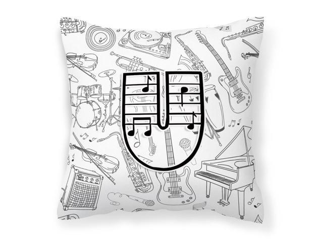Letter U Musical Note Letters Canvas Fabric Decorative Pillow CJ2007-UPW1414