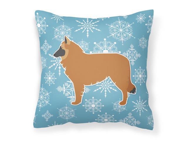 Winter Snowflake Belgian Shepherd Fabric Decorative Pillow BB3561PW1818