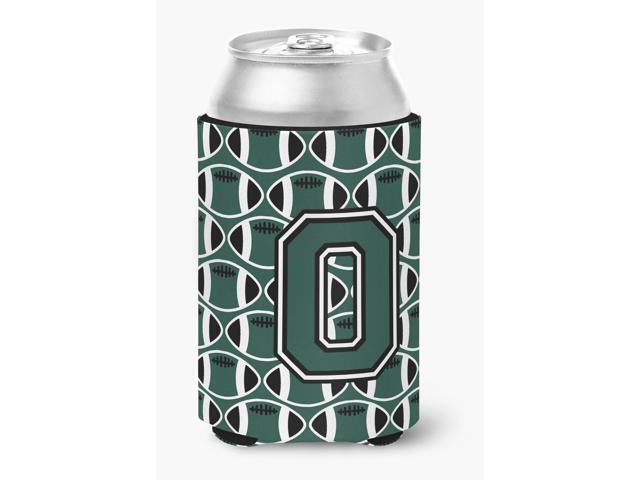 Letter O Football Green and White Can or Bottle Hugger CJ1071-OCC