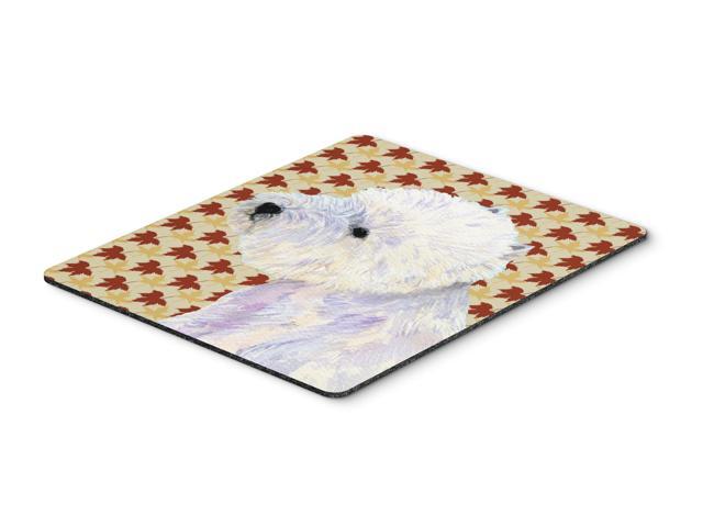 Westie Fall Leaves Portrait Mouse Pad Hot Pad or Trivet