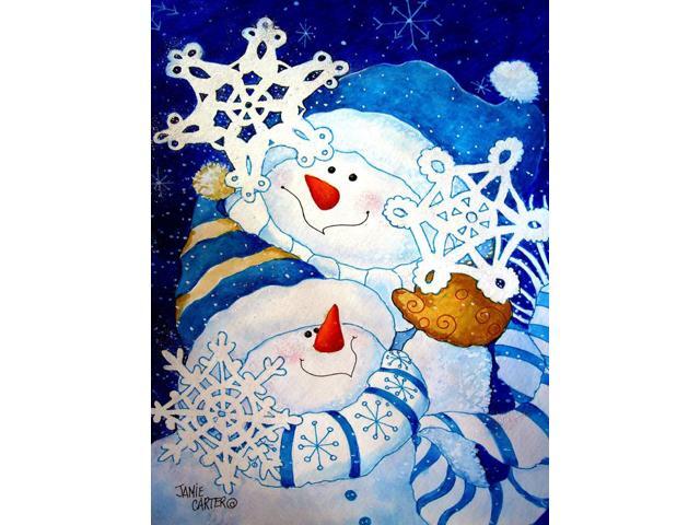 Snowflake Buddies Snowman Flag Garden Size PJC1018GF