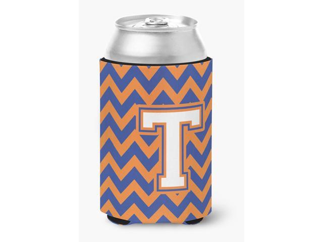 Letter T Chevron Blue and Orange #3 Can or Bottle Hugger CJ1060-TCC