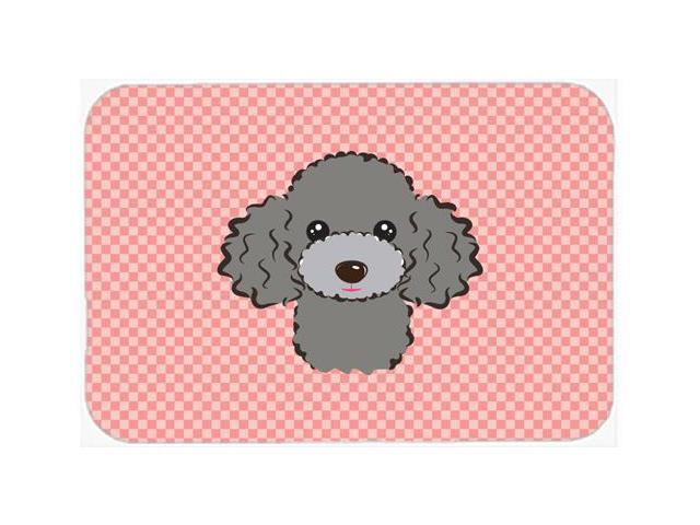 Checkerboard Pink Silver Gray Poodle Mouse Pad Hot Pad or Trivet BB1259MP