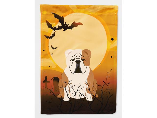 Halloween English Bulldog Fawn White Flag Canvas House Size BB4391CHF