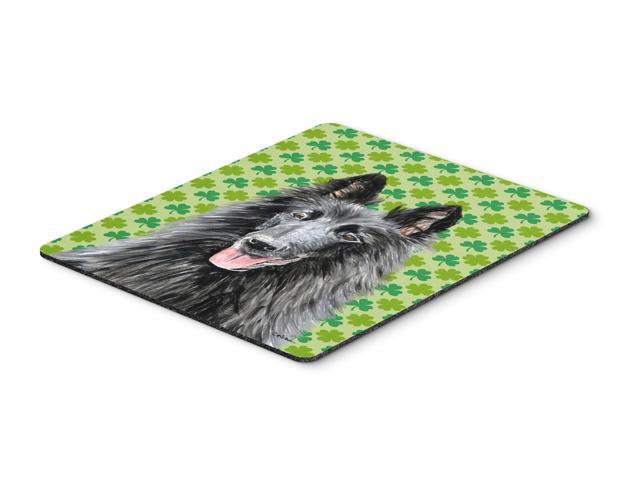 Belgian Sheepdog St Patrick's Day Shamrock Mouse Pad Hot Pad or Trivet