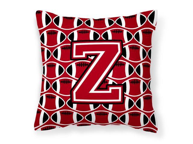 Letter Z Football Red Black and White Fabric Decorative Pillow CJ1073-ZPW1414