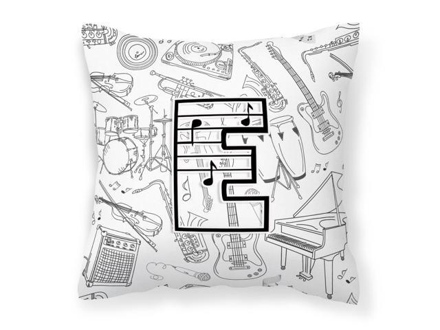 Letter E Musical Note Letters Canvas Fabric Decorative Pillow CJ2007-EPW1414