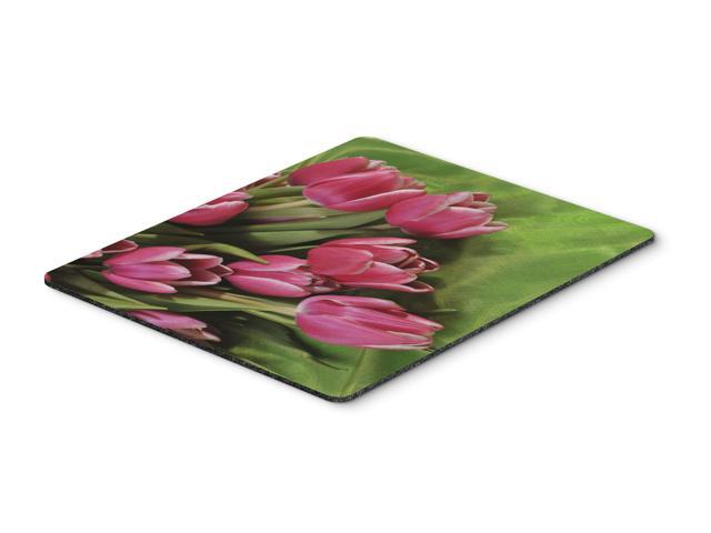 Pink Tulips Mouse Pad Hot Pad or Trivet APH5048MP