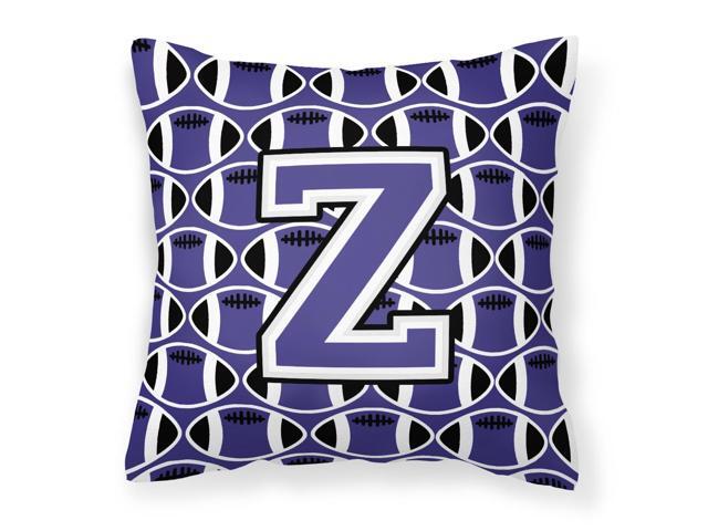 Letter Z Football Purple and White Fabric Decorative Pillow CJ1068-ZPW1414