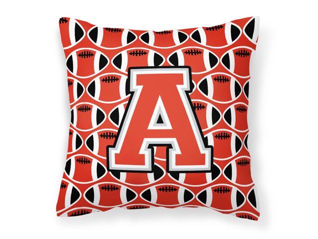 Letter A Football Scarlet and Grey Fabric Decorative Pillow CJ1067-APW1414