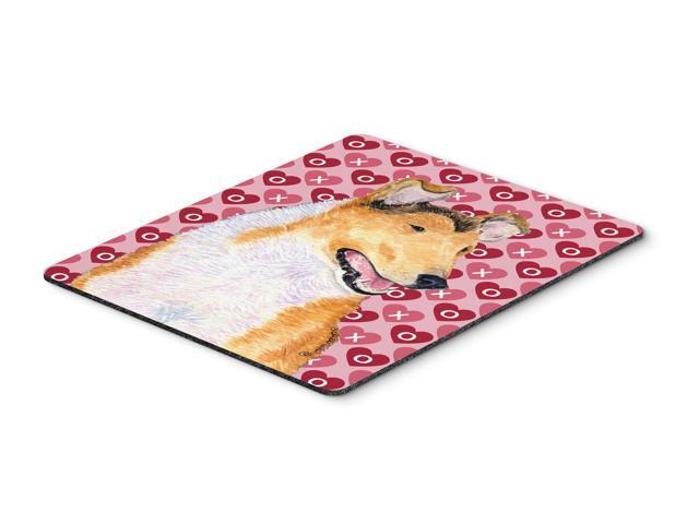 Collie Smooth Hearts Love and Valentine's Day Mouse Pad Hot Pad or Trivet