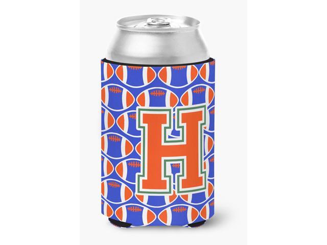 Letter H Football Green Blue and Orange Can or Bottle Hugger CJ1083-HCC