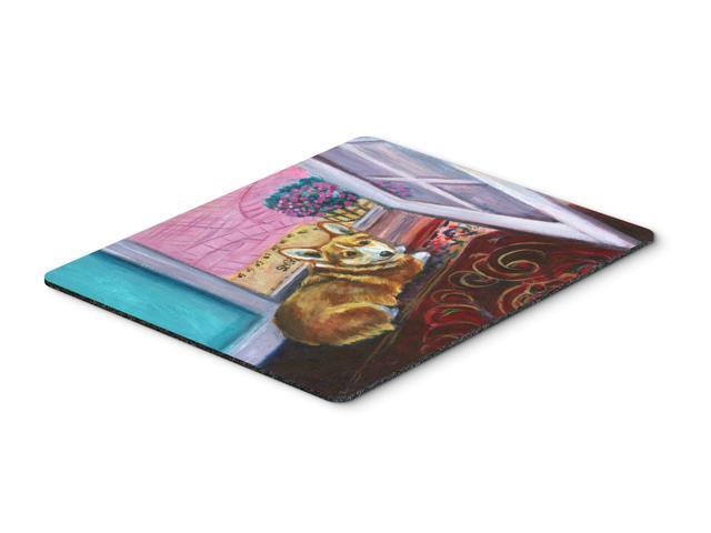 Corgi Watching from the Door Mouse Pad Hot Pad or Trivet 7410MP
