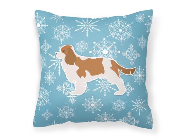 Winter Snowflake Cavalier King Charles Spaniel Fabric Decorative Pillow BB3549PW1818