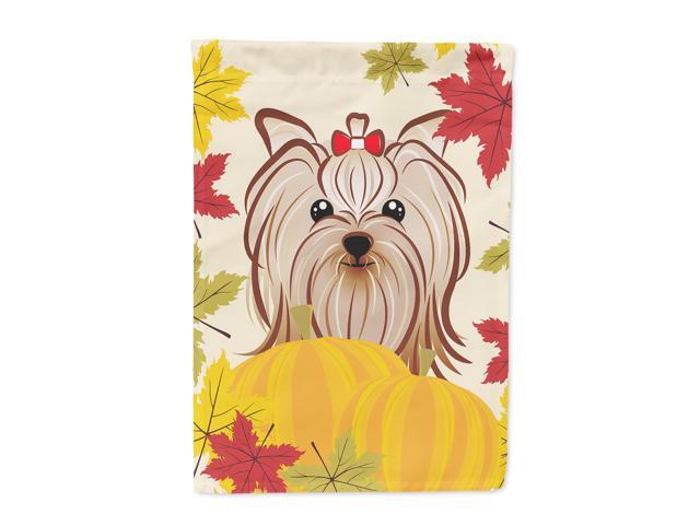 Yorkie Yorkishire Terrier Thanksgiving Flag Canvas House Size BB2010CHF