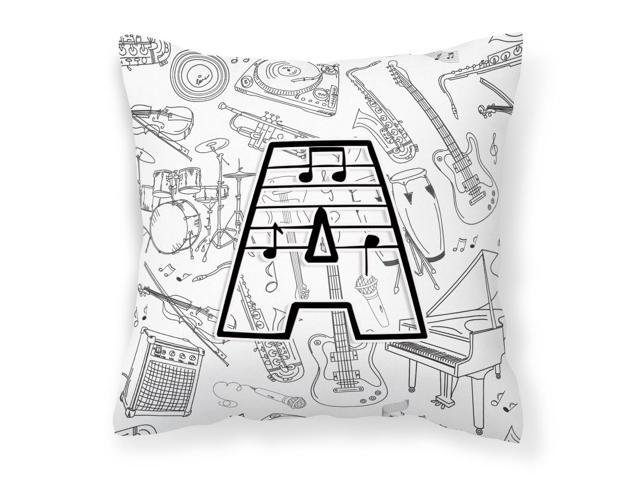 Letter A Musical Note Letters Canvas Fabric Decorative Pillow CJ2007-APW1414