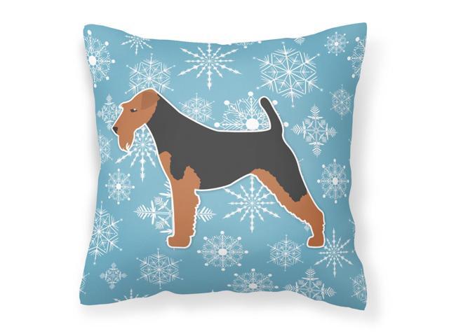 Winter Snowflake Welsh Terrier Fabric Decorative Pillow BB3485PW1818