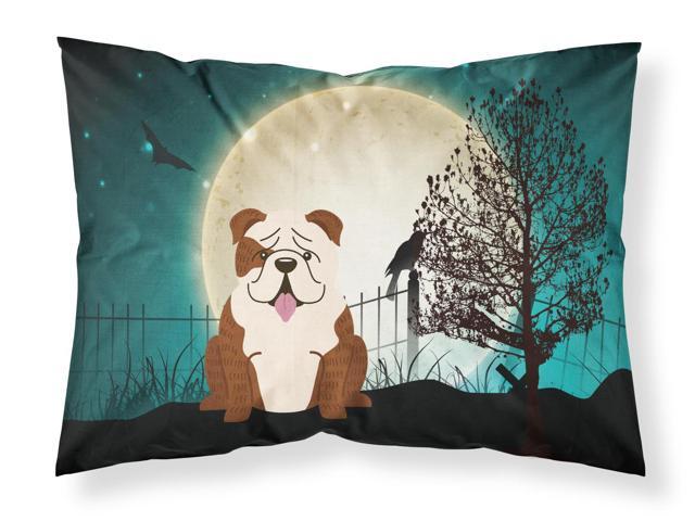 Halloween Scary English Bulldog Brindle White Fabric Standard Pillowcase BB2311PILLOWCASE
