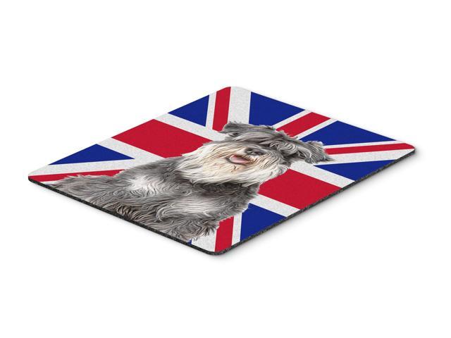 Schnauzer with English Union Jack British Flag Mouse Pad Hot Pad or Trivet KJ1164MP