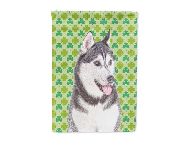 St Patrick's Day Shamrock Alaskan Malamute Flag Garden Size KJ1196GF