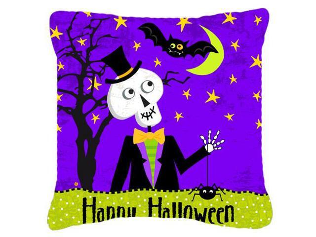 Happy Halloween Skeleton Fabric Decorative Pillow VHA3014PW1818