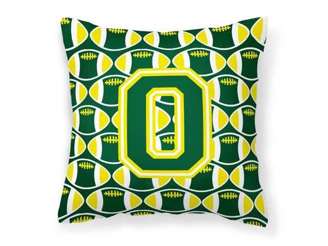 Letter O Football Green and Yellow Fabric Decorative Pillow CJ1075-OPW1414