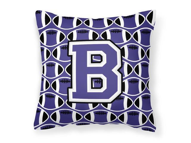 Letter B Football Purple and White Fabric Decorative Pillow CJ1068-BPW1414