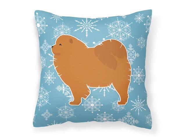 Winter Snowflake Chow Chow Fabric Decorative Pillow BB3551PW1818