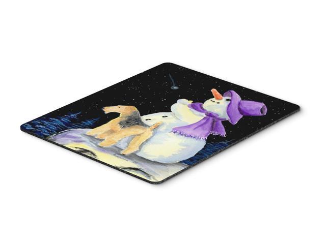 Snowman with Lakeland Terrier Mouse Pad / Hot Pad / Trivet