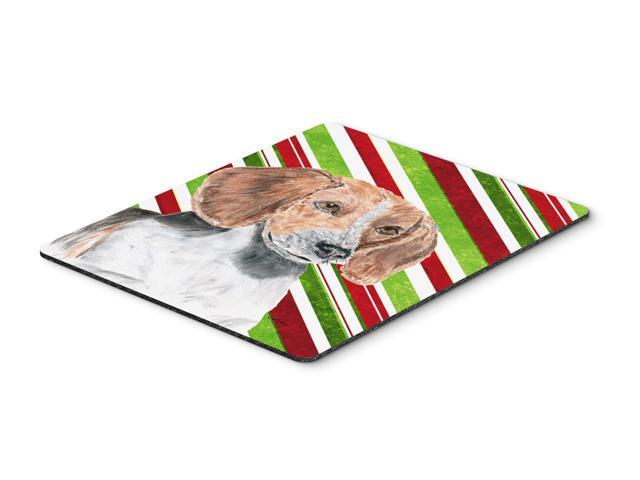 English Foxhound Candy Cane Christmas Mouse Pad Hot Pad or Trivet