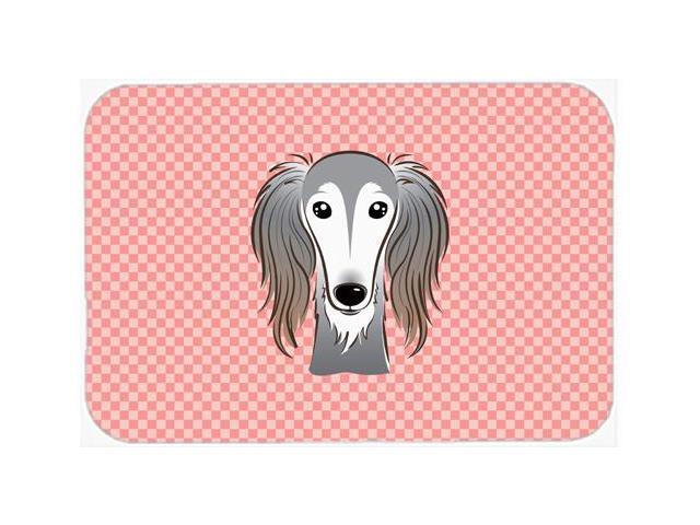 Checkerboard Pink Saluki Mouse Pad Hot Pad or Trivet BB1229MP