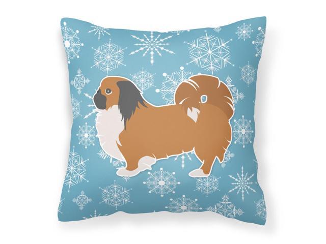 Winter Snowflake Pekingese Fabric Decorative Pillow BB3538PW1414