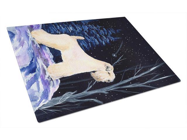 Starry Night Wheaten Terrier Soft Coated Glass Cutting Board Large