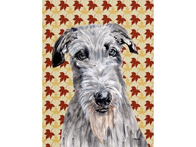Scottish Deerhound Fall Leaves Flag Garden Size SC9682GF