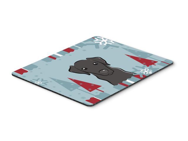 Winter Holiday Black Labrador Mouse Pad Hot Pad or Trivet BB1731MP