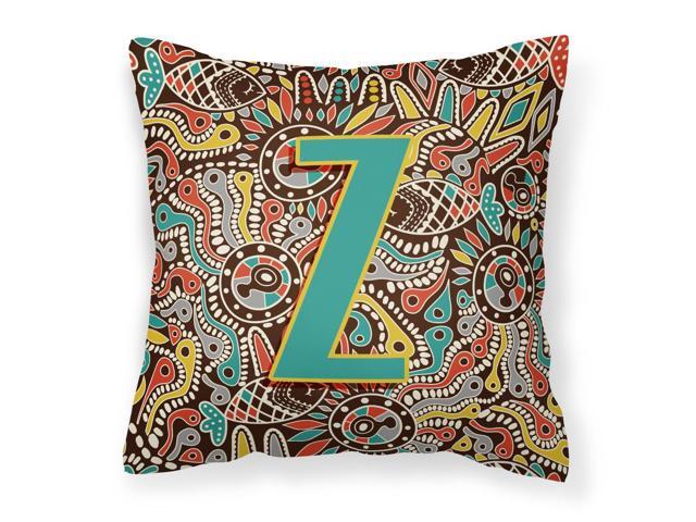 Letter Z Retro Tribal Alphabet Initial Canvas Fabric Decorative Pillow CJ2013-ZPW1414