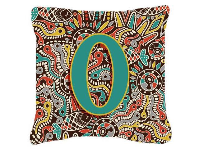 Letter O Retro Tribal Alphabet Initial Canvas Fabric Decorative Pillow CJ2013-OPW1818