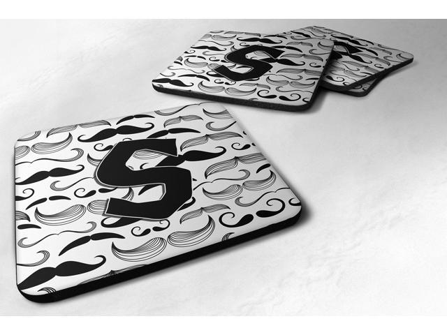 Set of 4 Letter S Moustache Initial Foam Coasters CJ2009-SFC