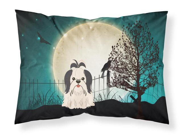 Halloween Scary Shih Tzu Black White Fabric Standard Pillowcase BB2278PILLOWCASE