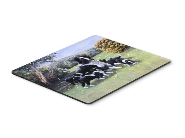 Border Collie Puppies with Momma Mouse Pad Hot Pad or Trivet BDBA0257MP