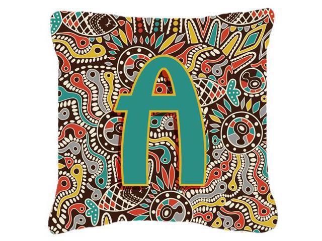 Letter A Retro Tribal Alphabet Initial Canvas Fabric Decorative Pillow CJ2013-APW1818