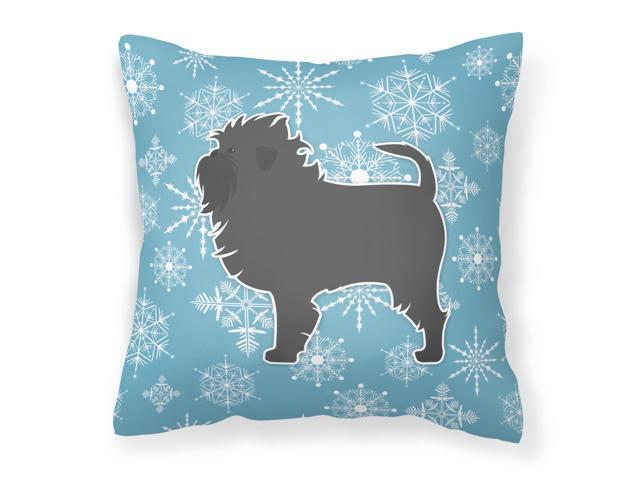 Winter Snowflake Affenpinscher Fabric Decorative Pillow BB3548PW1818