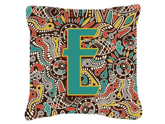 Letter E Retro Tribal Alphabet Initial Canvas Fabric Decorative Pillow CJ2013-EPW1818